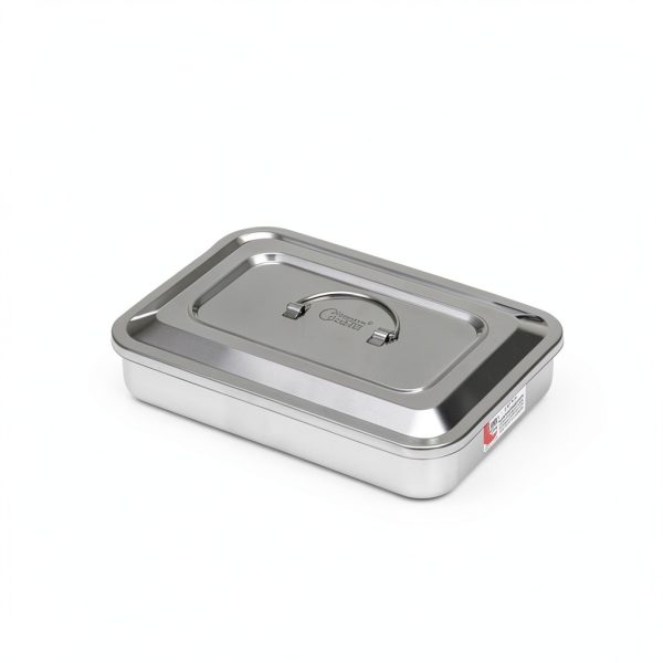 Medical Stainless Steel Tray Singring with Lid and Handle 11.8x7.8-5