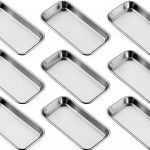 12 PCS 8.86 x 4.7 Inch Small Surgical Tray, Stainless Steel Medical Tray with Seamless Trays and Moderate Edge Height for Tattoo, Resin, Bathroom, Lab Instrument Supplies, by GENHAKON.-0