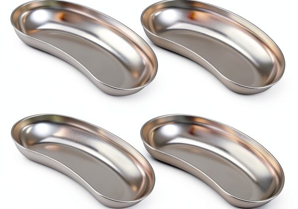 Stainless Steel Kidney Tray by QWORK – 7" Lab Dish, 4‑Piece Set-0