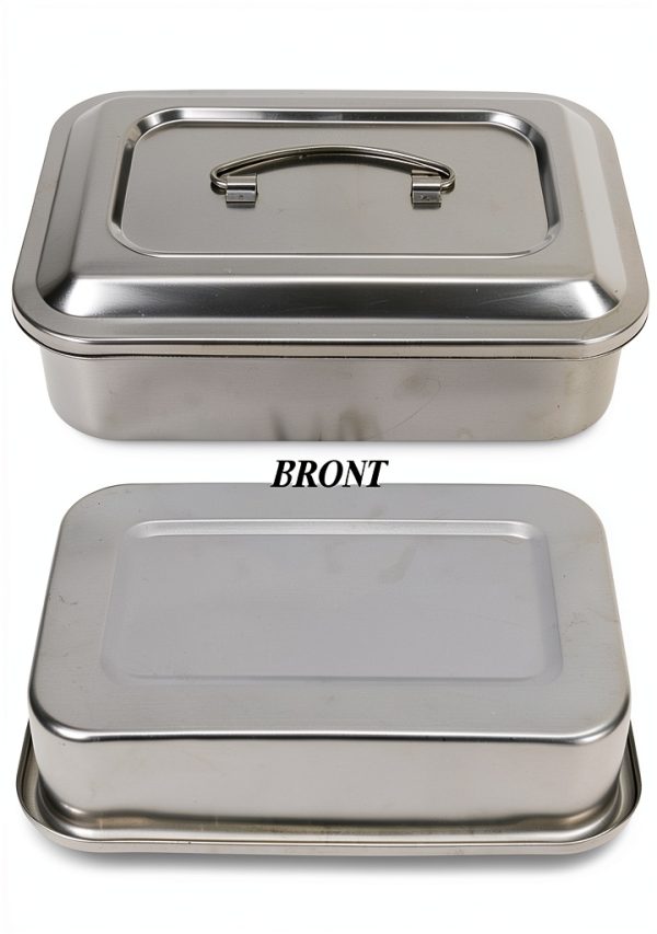 Medical Stainless Steel Tray Singring with Lid and Handle 11.8x7.8-4