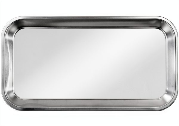 12 Pack 201 Stainless Steel Metal Tray by KOHAND Rectangular Silver-4