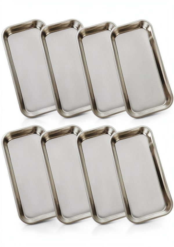 Surgical Tray 8PCS 8.6x4.7x0.8 Stainless Steel Professional by Acrux7-0