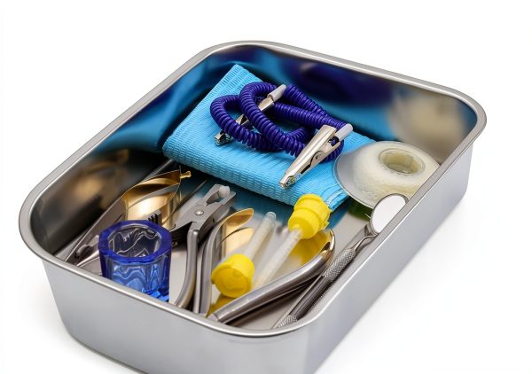 ANNWAH Medical Surgical Trays Stainless Steel Dental Instruments Tray Organizer Holder Sterilization Plate Trays Boxs with Lid & Handle Grip Large-3