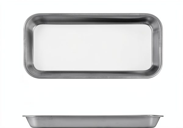 12 PCS 8.86 x 4.7 Inch Small Surgical Tray, Stainless Steel Medical Tray with Seamless Trays and Moderate Edge Height for Tattoo, Resin, Bathroom, Lab Instrument Supplies, by GENHAKON.-1