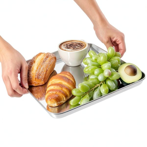 Square Stainless Steel Surgical Tray 12x12 – Biugaaufai 2 Pack-3