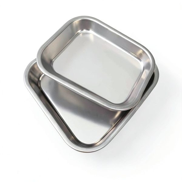 12 PCS 8.86 x 4.7 Inch Small Surgical Tray, Stainless Steel Medical Tray with Seamless Trays and Moderate Edge Height for Tattoo, Resin, Bathroom, Lab Instrument Supplies, by GENHAKON.-2