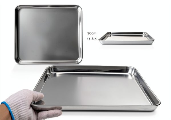 Square Stainless Steel Surgical Tray 12x12 – Biugaaufai 2 Pack-1